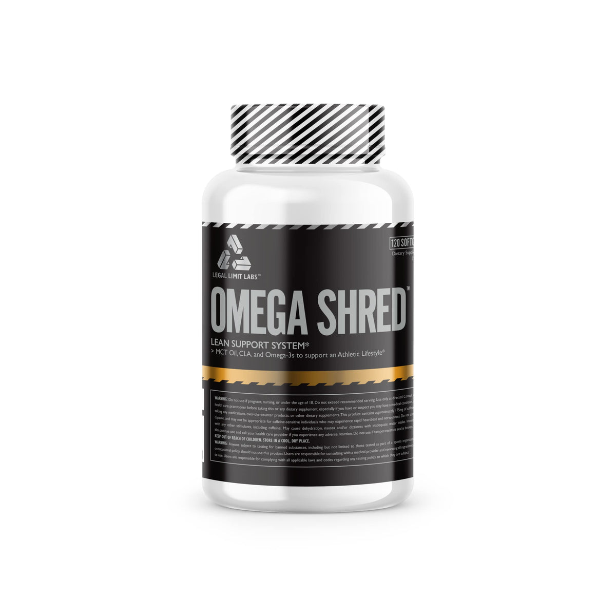 Complete Nutrition Omega Shred bottle front showing lean energy support.