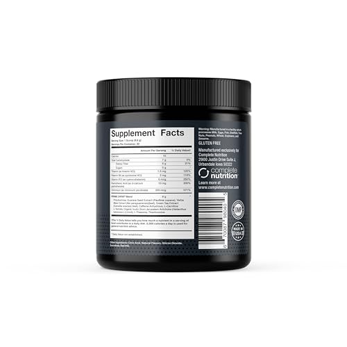Complete Nutrition Prime Drive ingredients panel highlights thermogenesis and appetite control