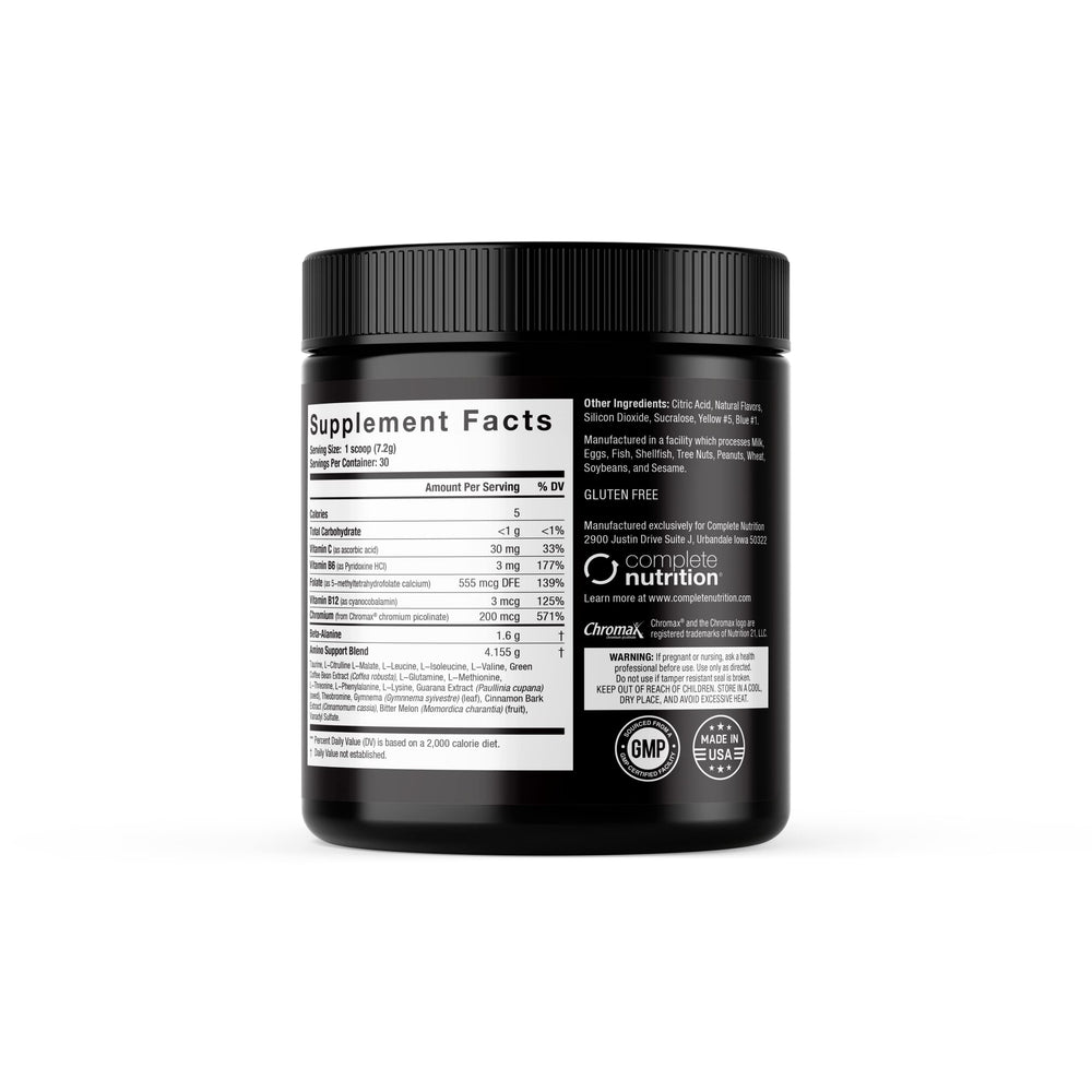 Complete Nutrition Elite GolElite Gold bottle shows a formula for quicker recovery and endurance