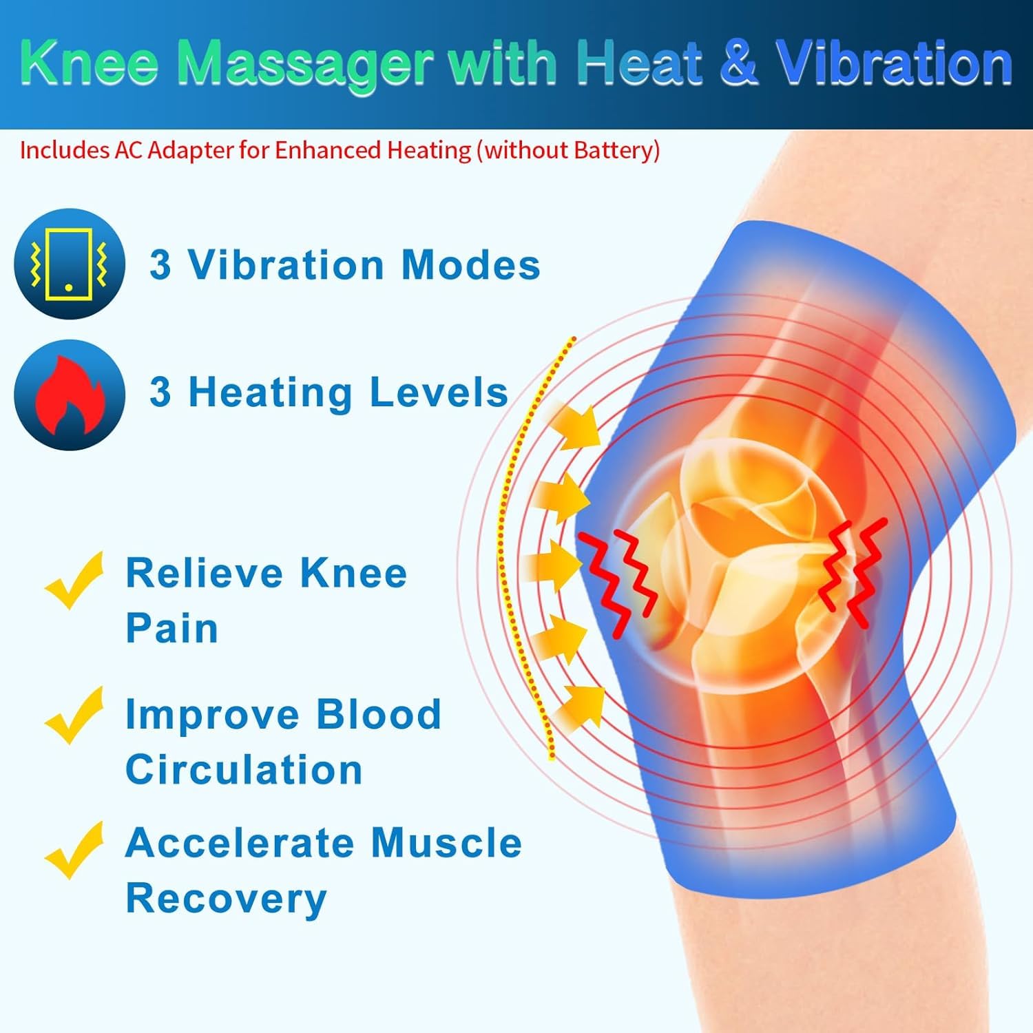 comrelax knee massager with adjustable strap fits different knees
