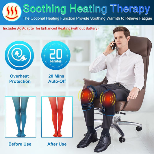 comrelax knee massager showing 3 vibration modes for targeted relief