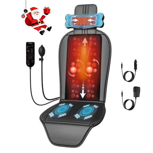 Comrelax Shiatsu back massager with heat back rollers provide full-back relief