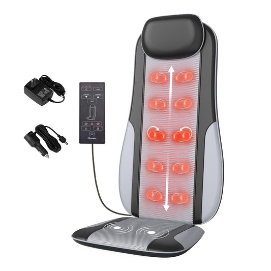 Comrelax Shiatsu back massager with heat showing warming nodes for relaxing warmth