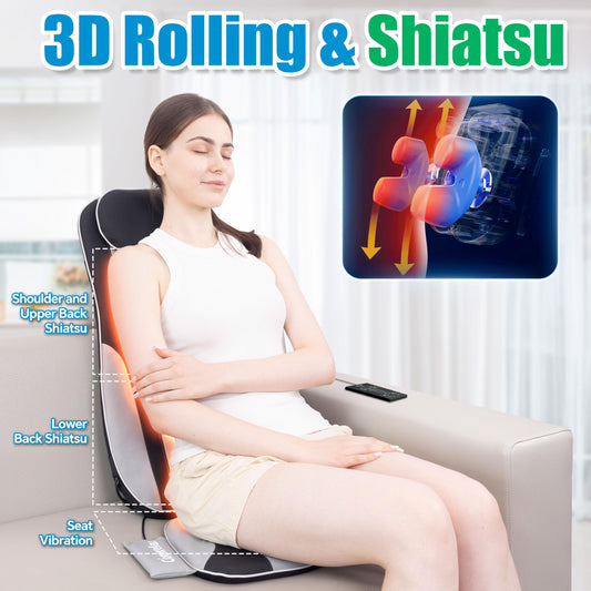 Comrelax Shiatsu back massager kneading rollers in action easing tight shoulders