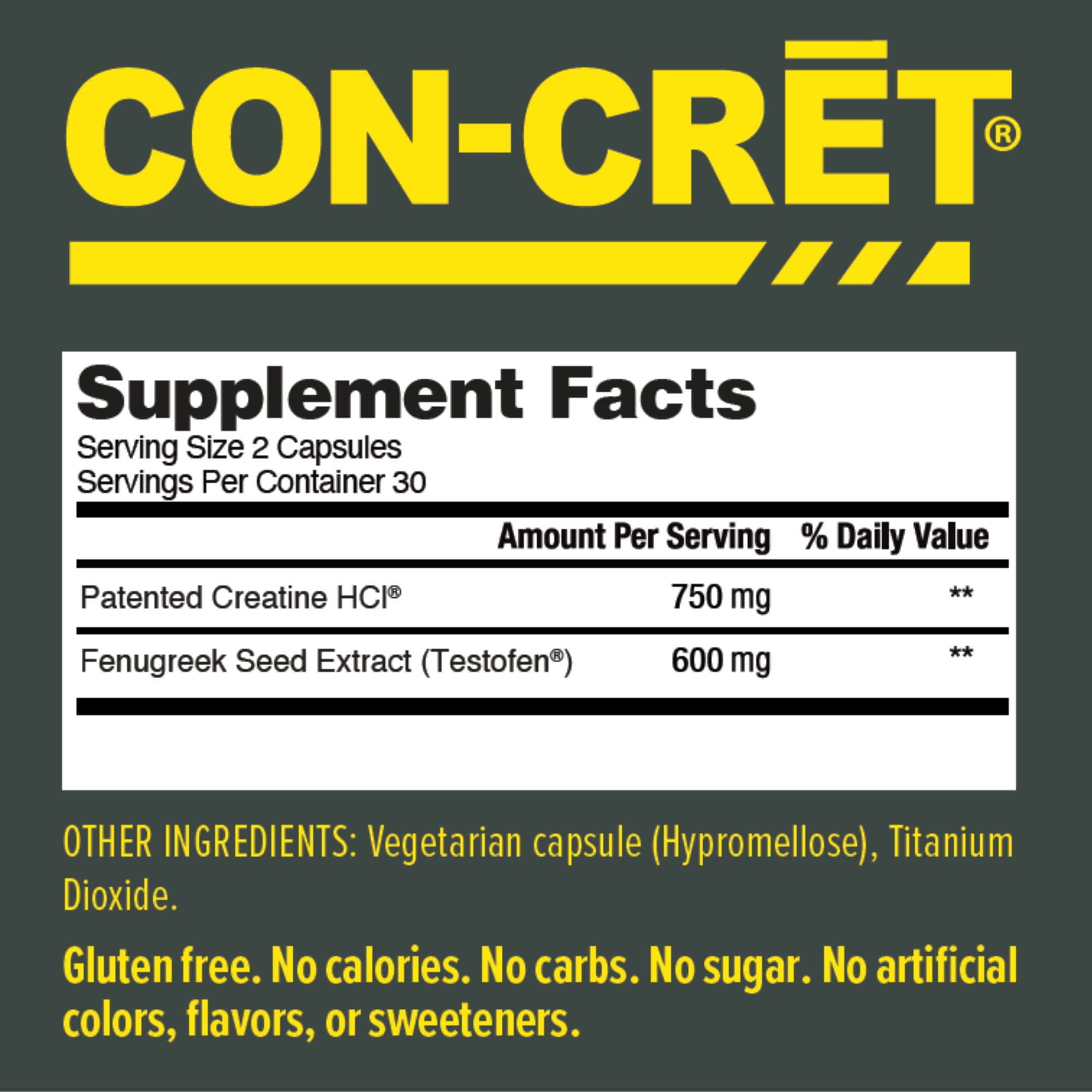 CON-CRET+ bottle with label and seal demonstrates product authenticity.