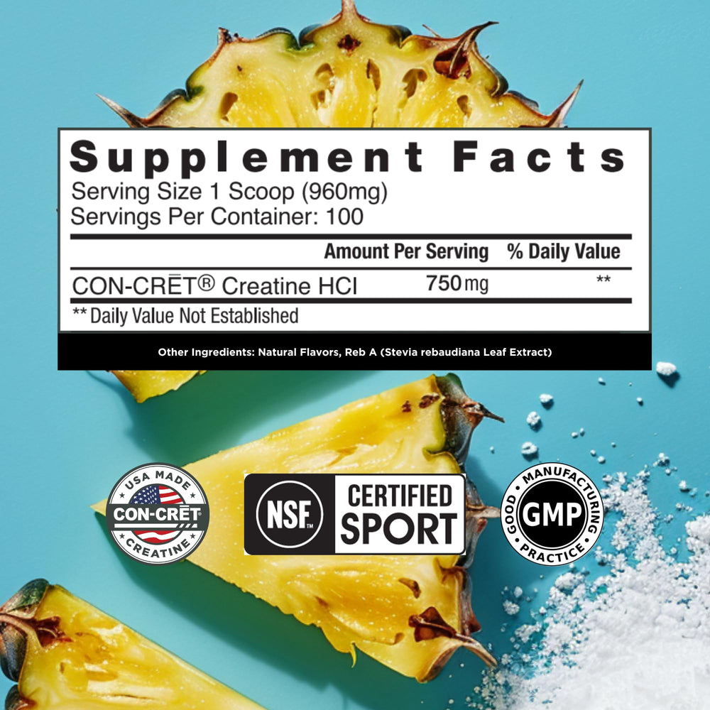 CON-CRET Creatine HCl pineapple scoop for precise dosing