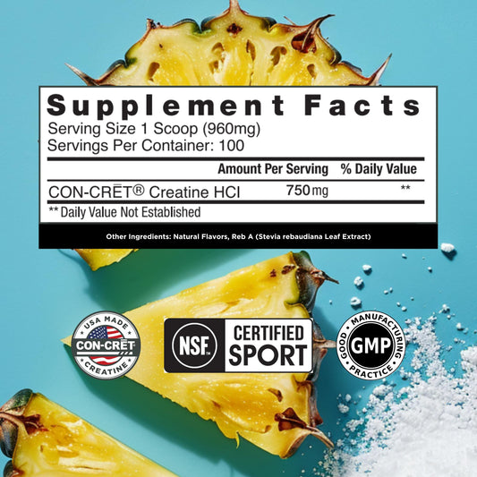 CON-CRET Creatine HCl pineapple scoop for precise dosing