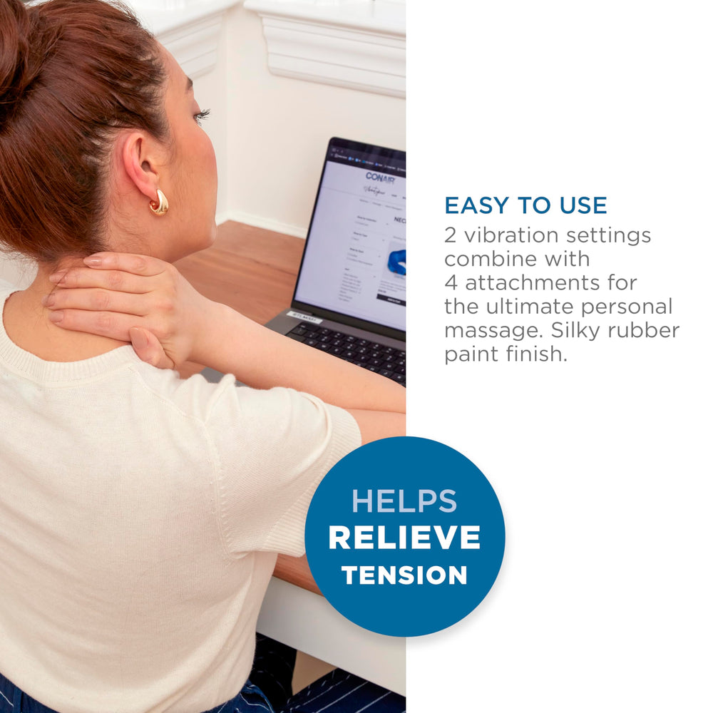 Conair brush attachment provides soothing scalp massage.