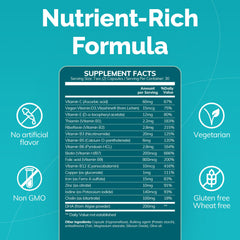 Conceive Plus Prenatal packaging box highlights vegan, non GMO formula.