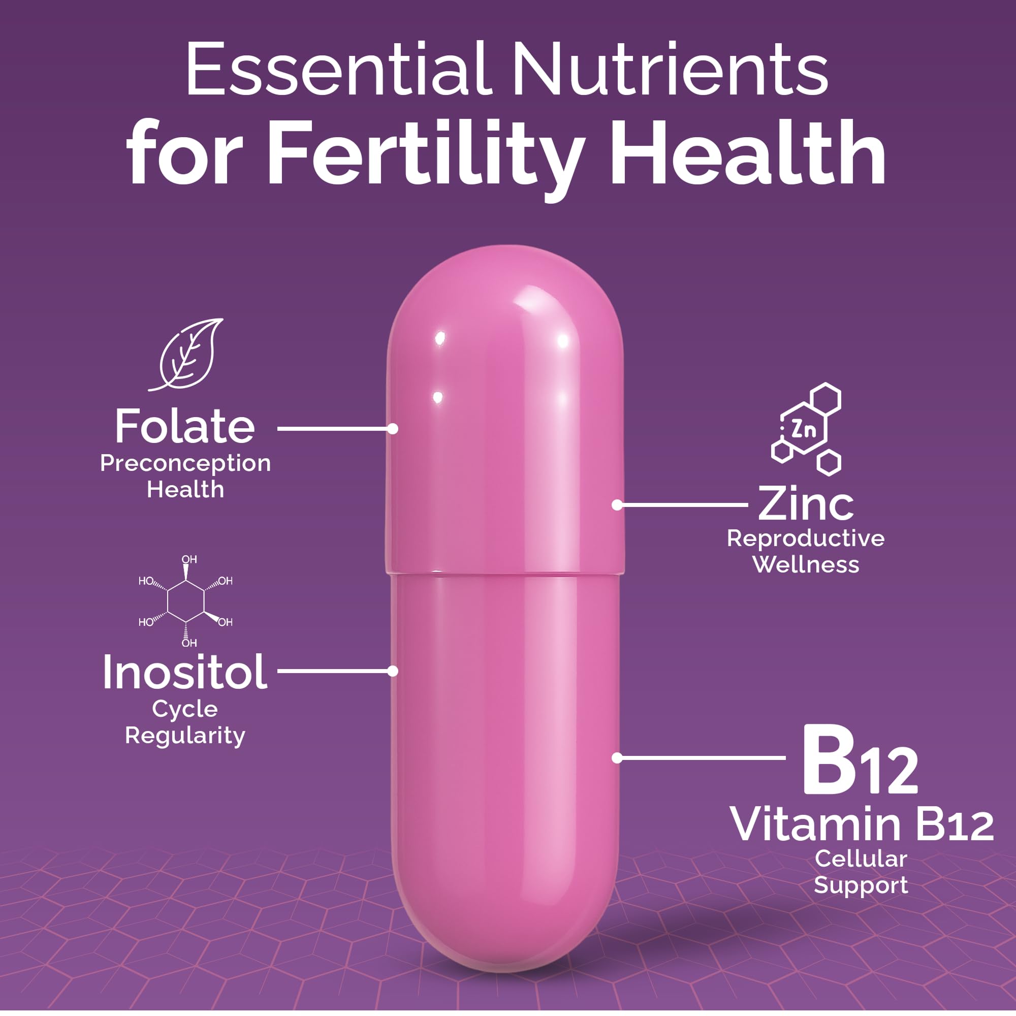 CONCEIVE PLUS bottle back label highlights key nutrients for preconception balance