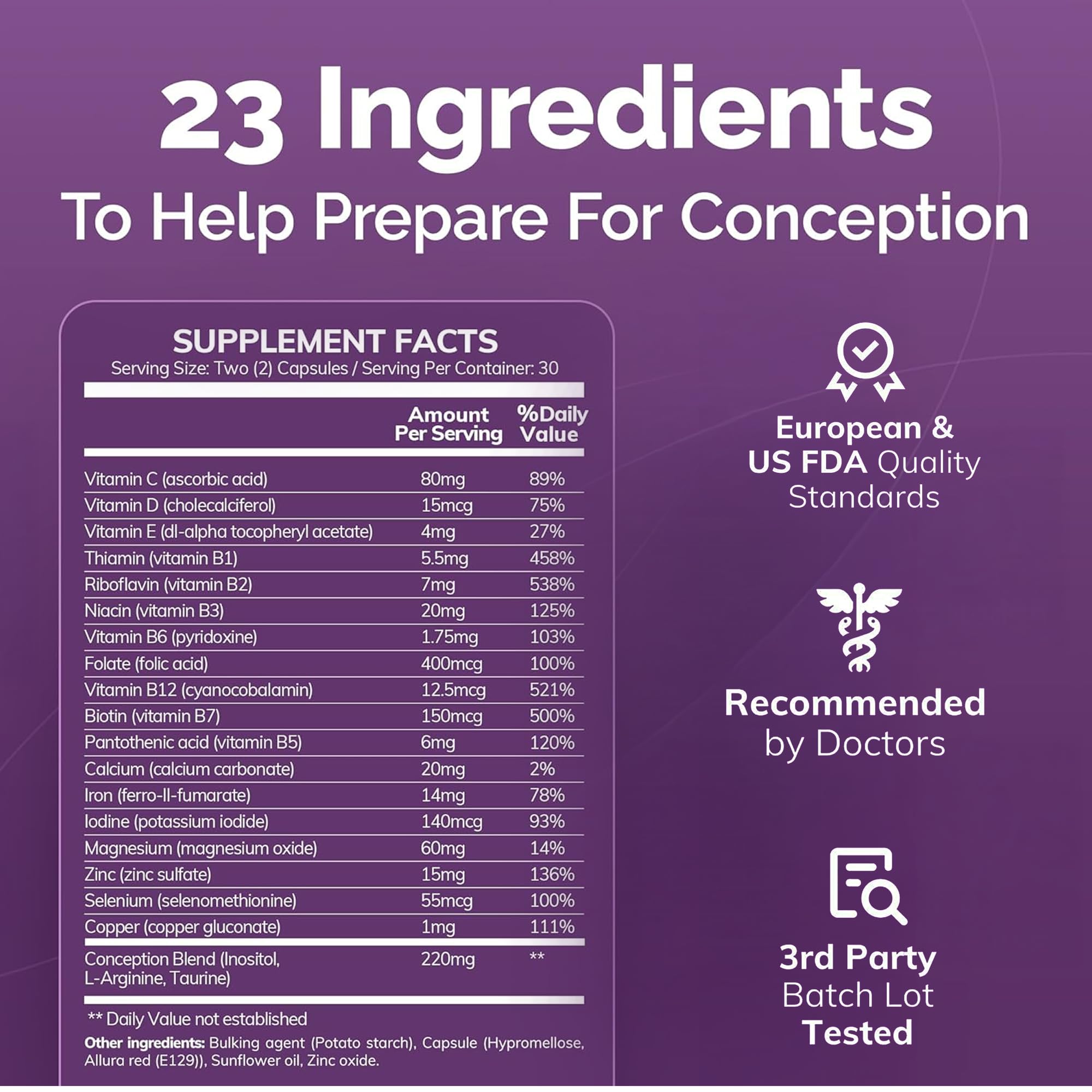 Close-up of CONCEIVE PLUS capsules for daily fertility support