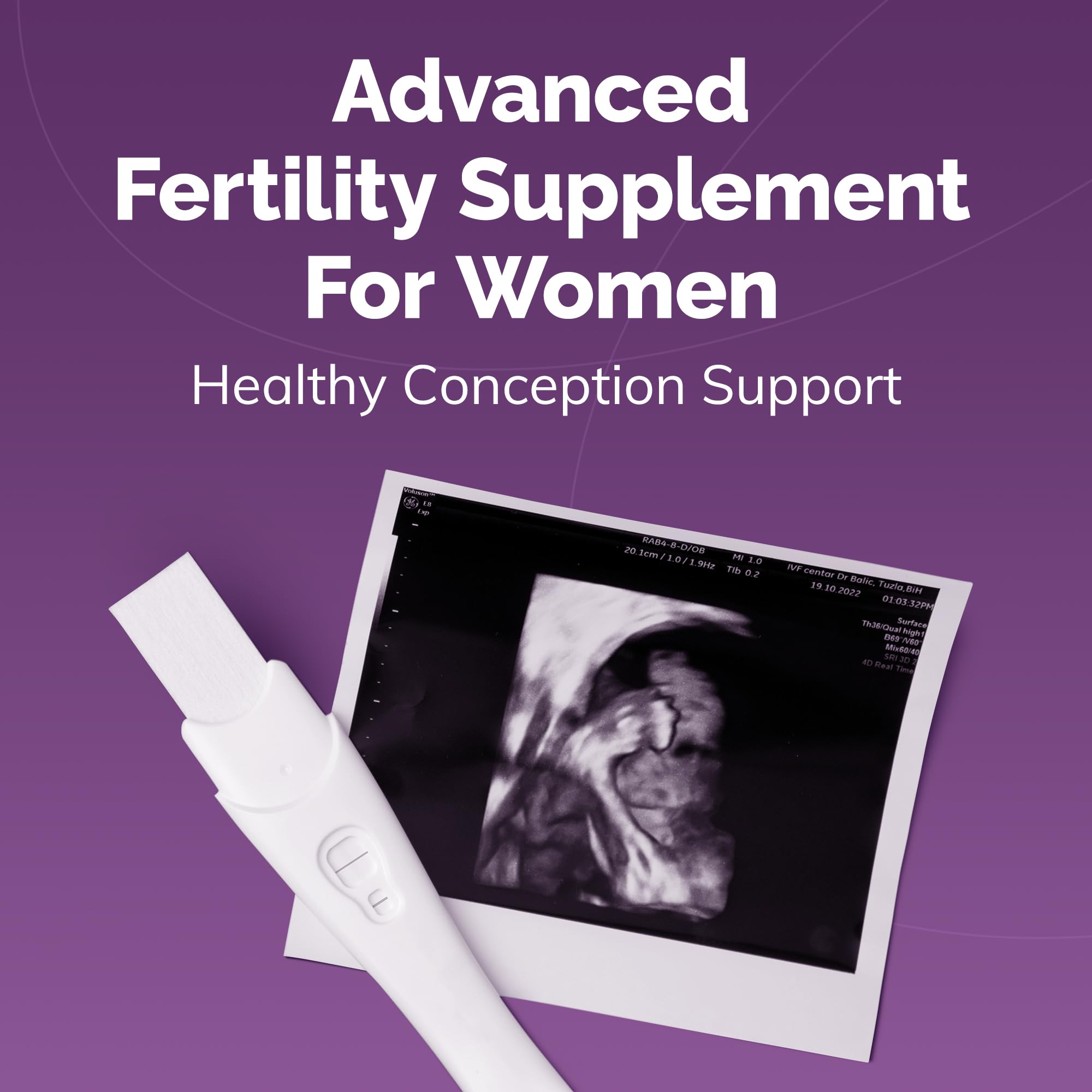 Packaging display showing 30-day supply of CONCEIVE PLUS