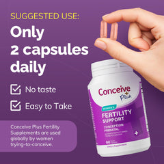 Key ingredients like folate B vitamins zinc magnesium in the CONCEIVE PLUS formula