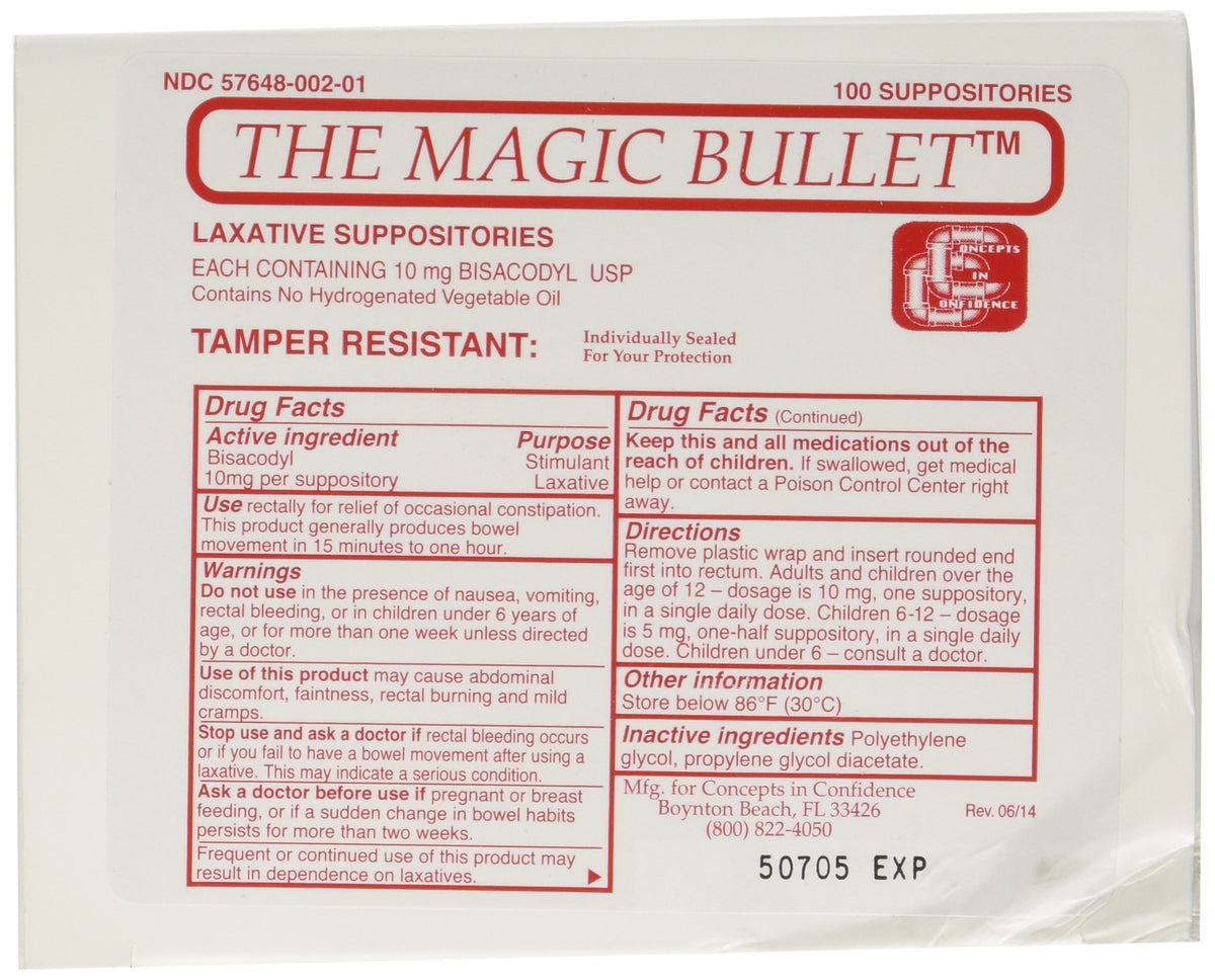 Concepts in Confidence Magic Bullet Suppository box for discreet at home use