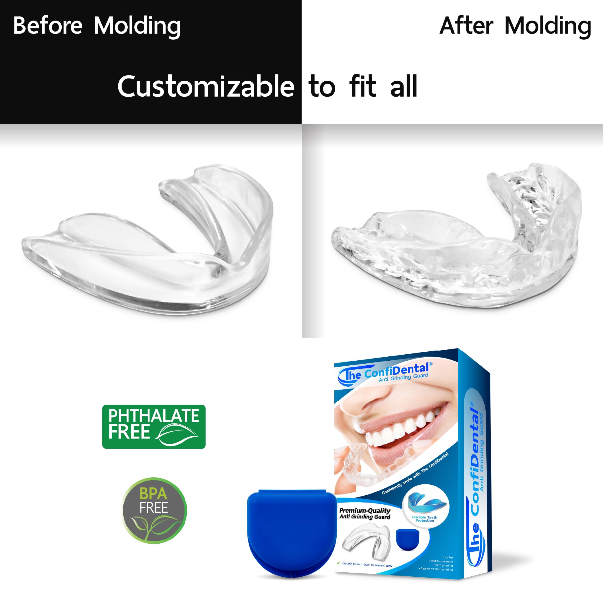 ConfiDental hygienic storage case keeps guards clean and travel-ready.