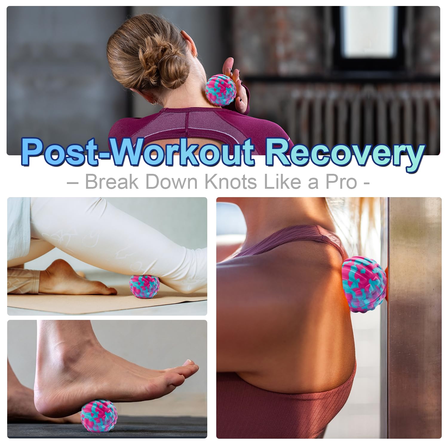 Coniflor ball targets back, legs, and feet for simple self-care routines