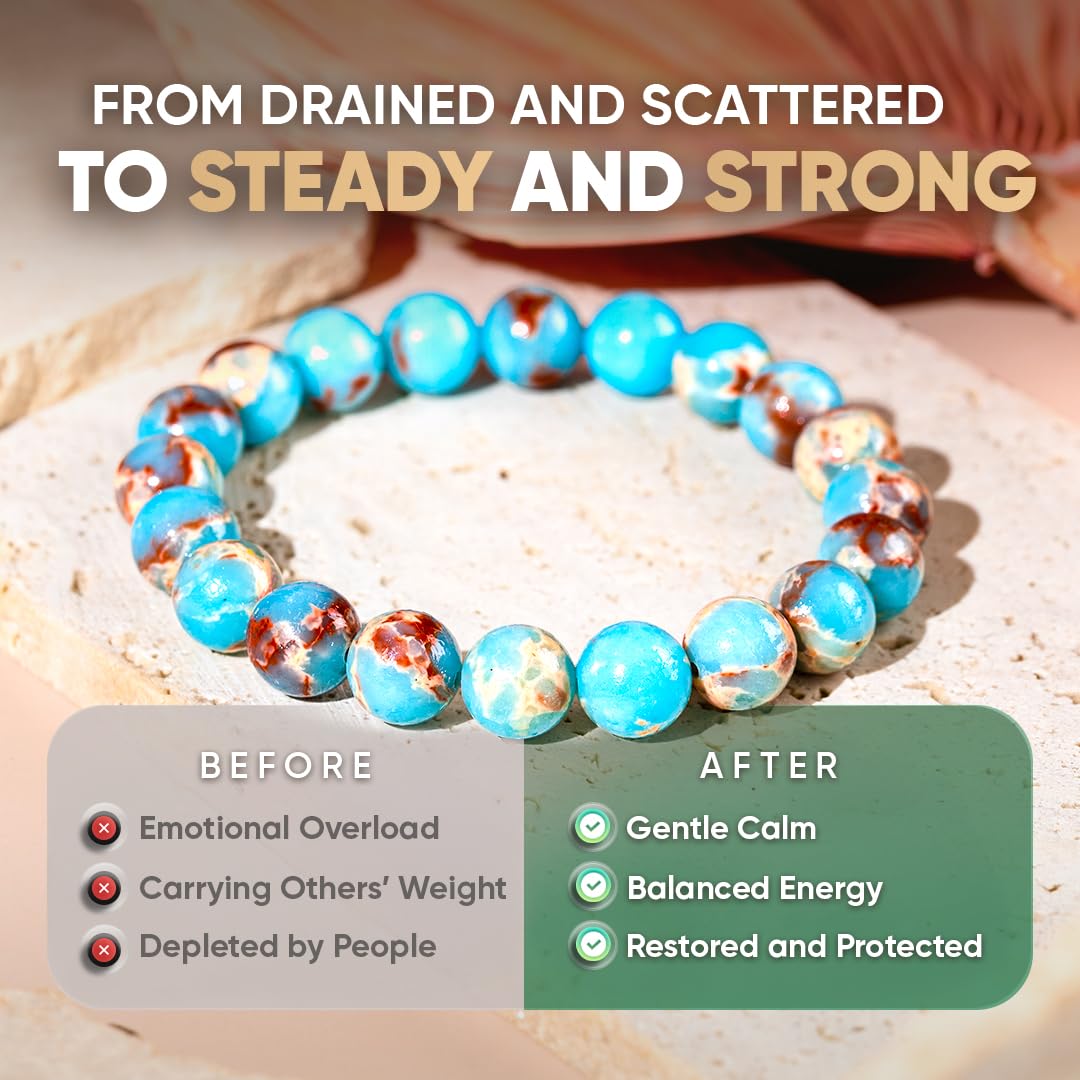 Conscious Items Empath’s Shield beads-detail reveal unique patterns and natural artistry.