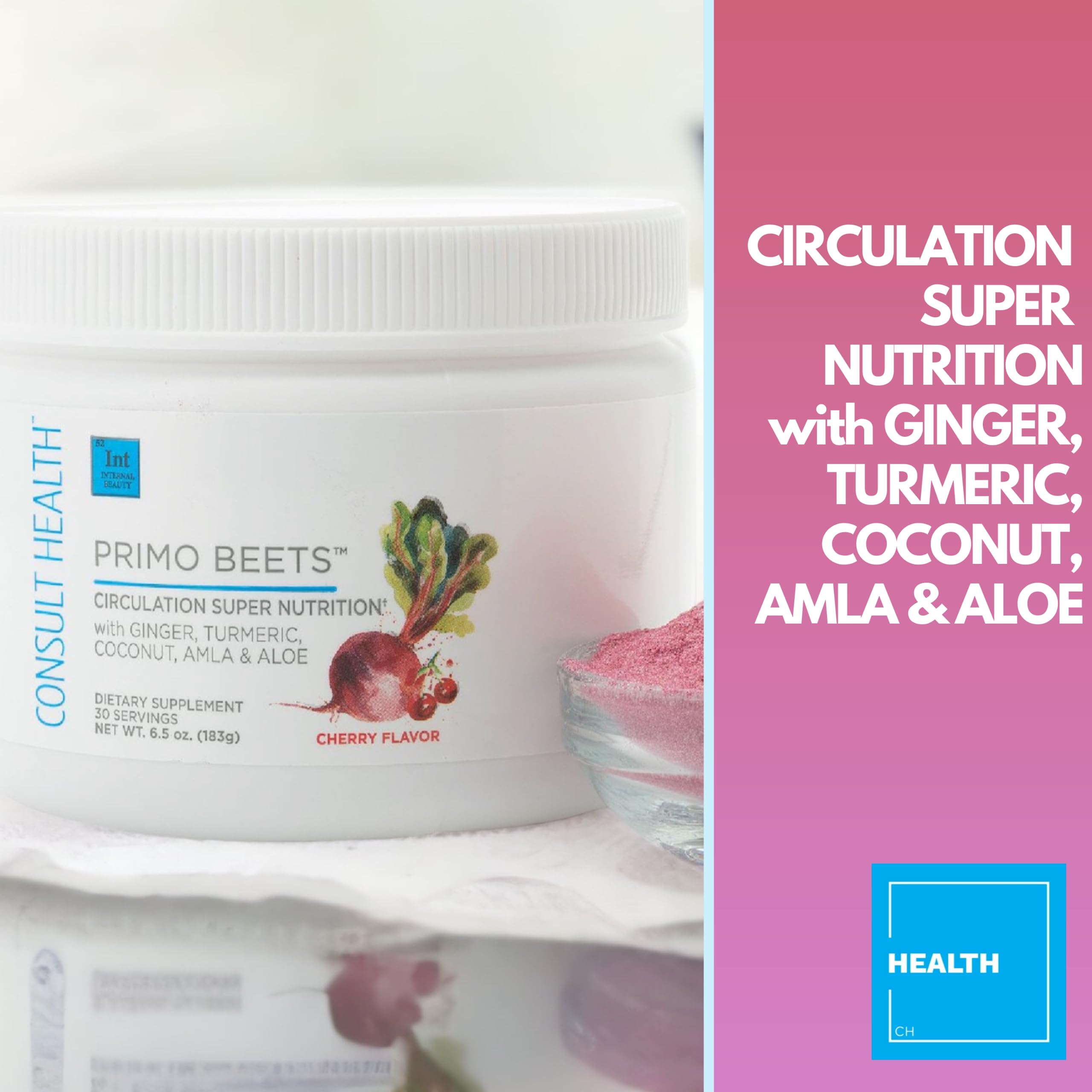 Ginger and turmeric accents imply antioxidant protection.