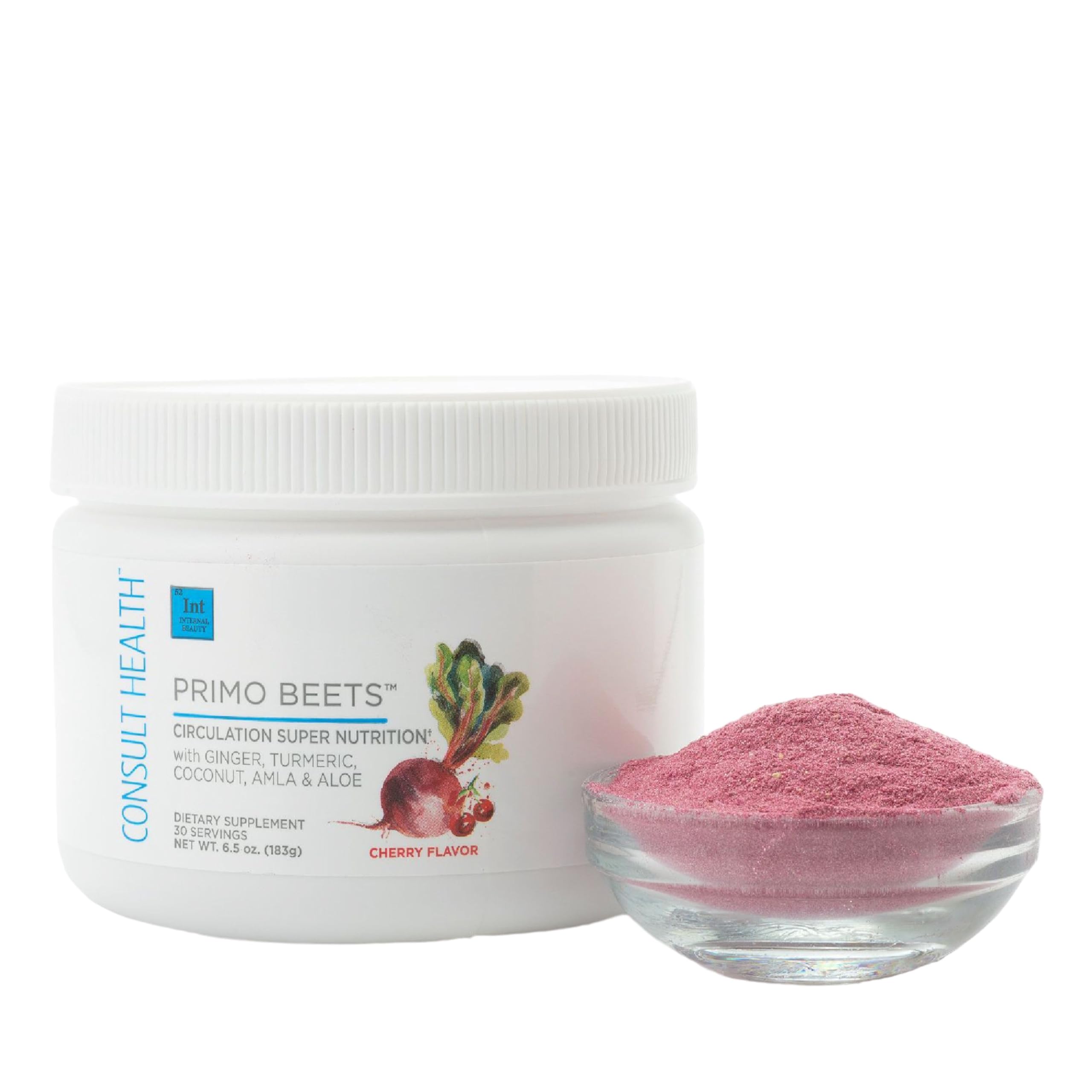 Powder being stirred into water demonstrates quick, convenient mix.