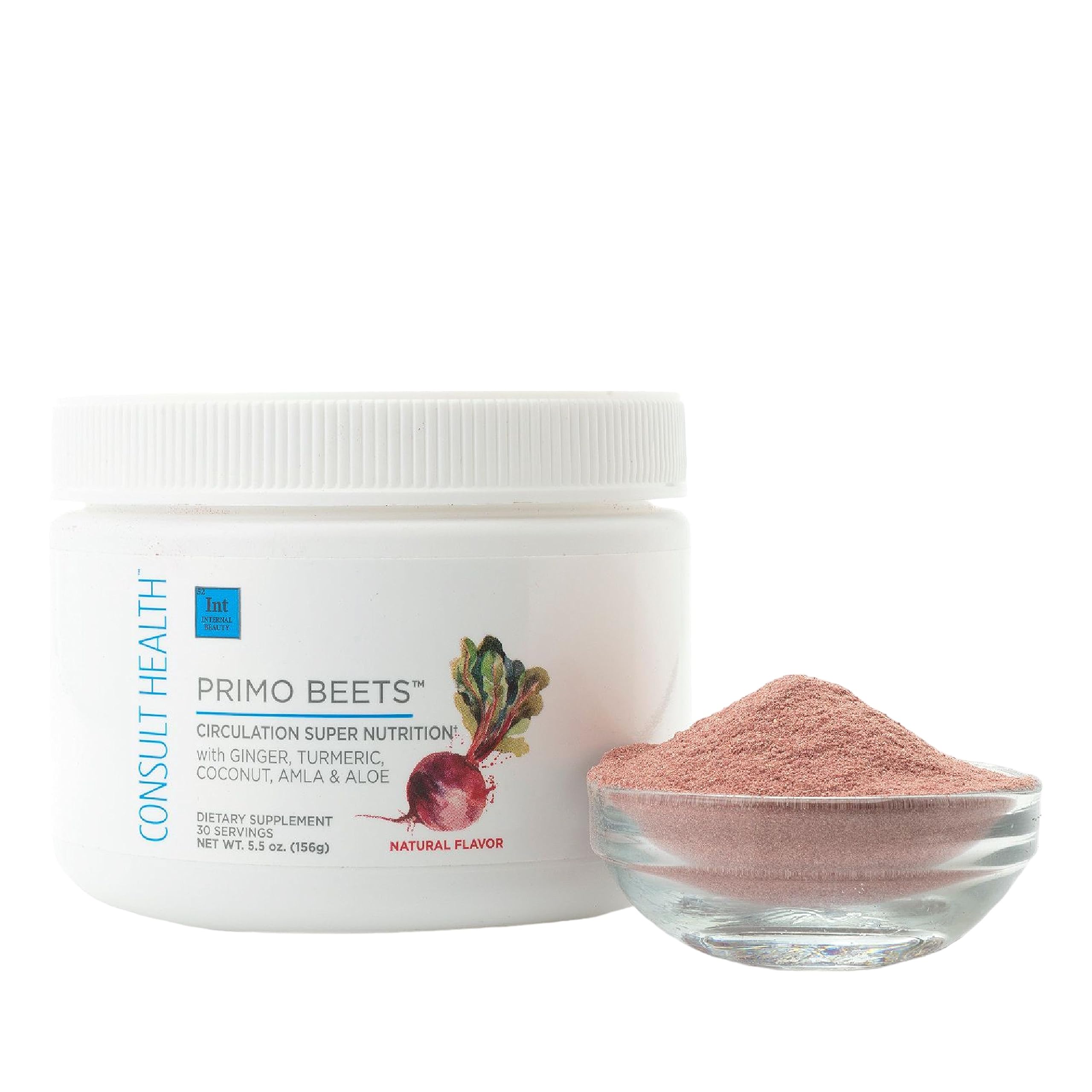 Electrolytes panel and nutrients in Primo Beets canister
