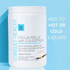 Consult Health Colla-Holla vanilla dissolve in a drink for quick integration