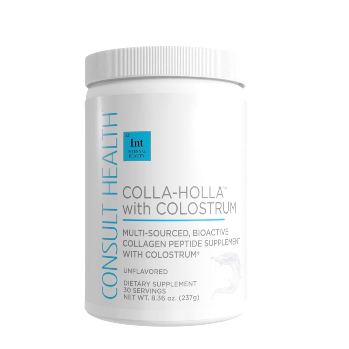 Consult Health Colla-Holla vanilla powder tub ready to mix for radiant skin