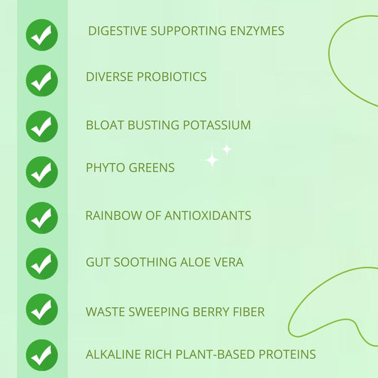 Consult Health Gut-Duction scoop beside tub enables quick, fiber-rich daily mixing.