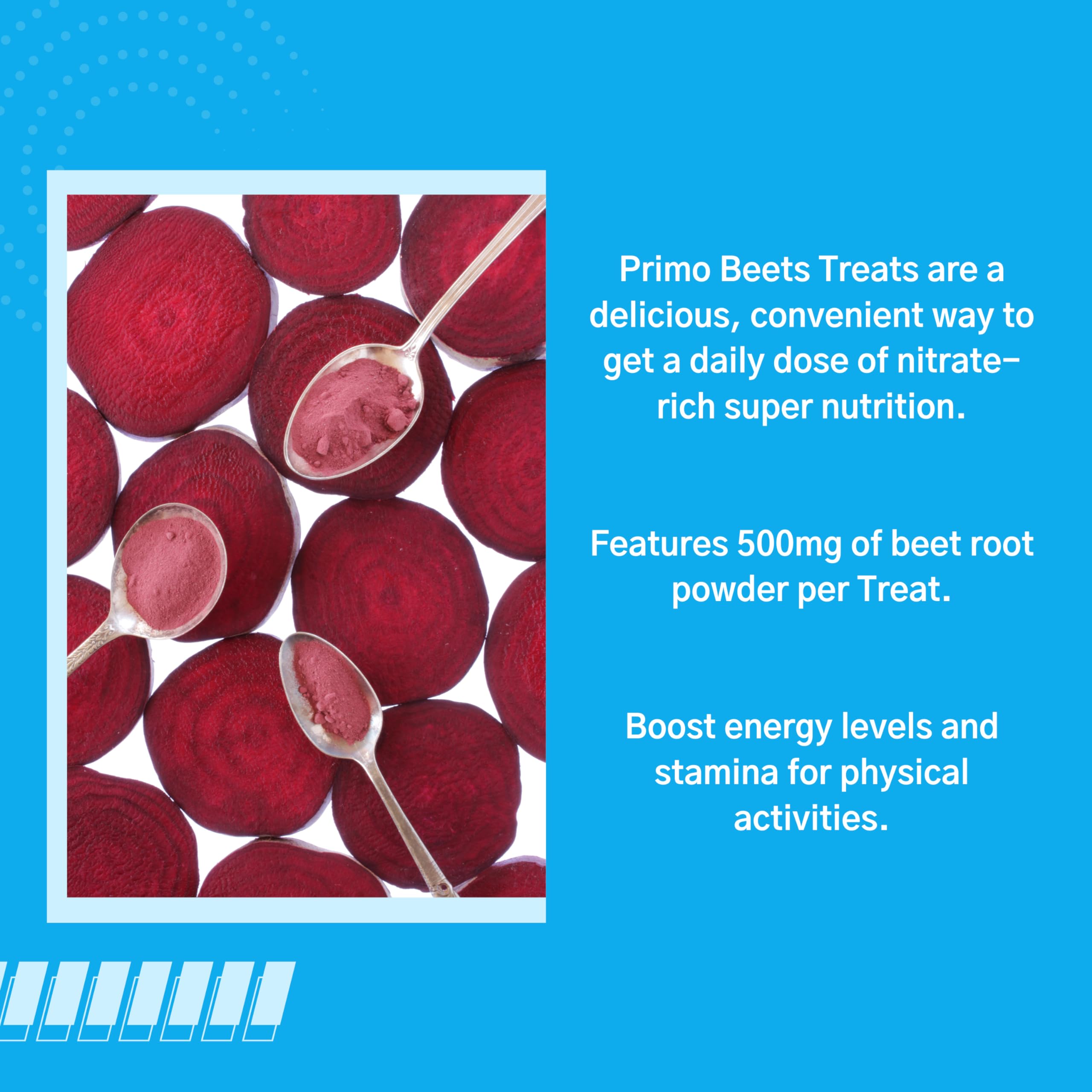 Primo Beets Treats Duo gummies close-up showing chewy texture and ruby color.