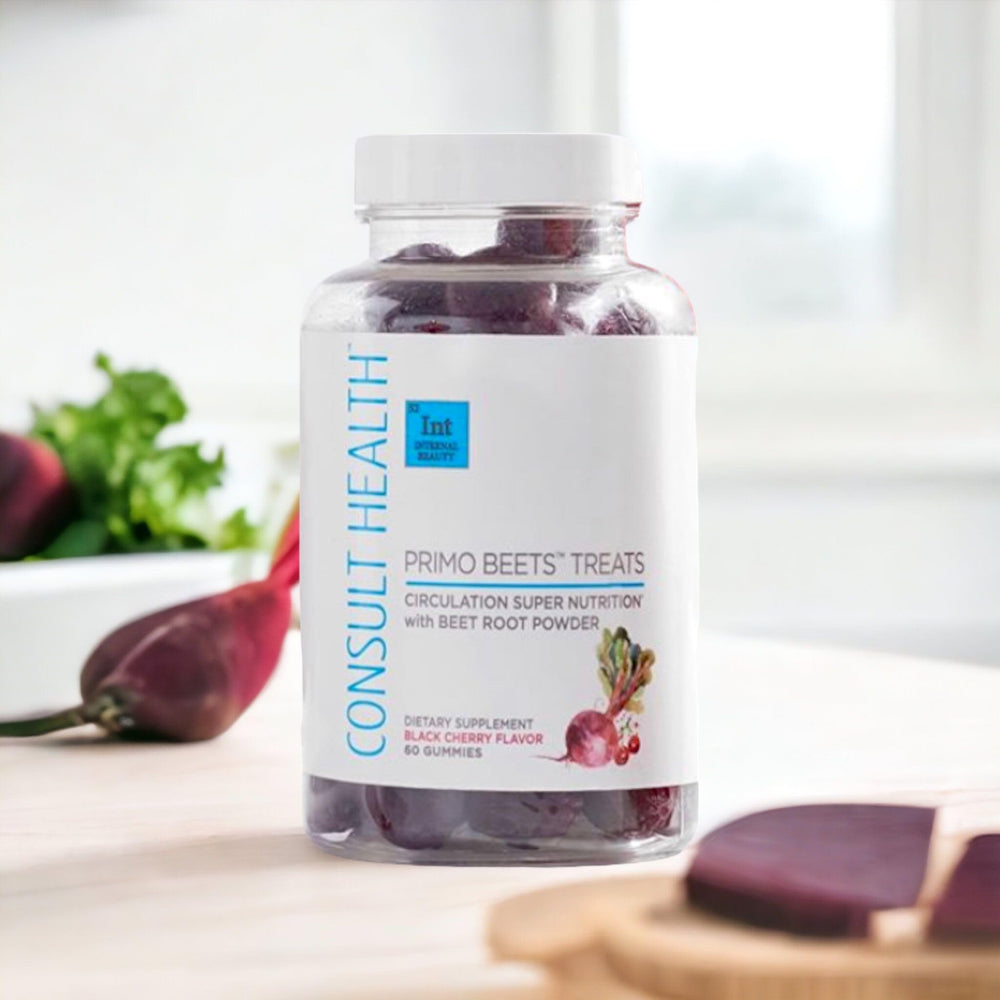 Primo Beets Treats Duo serving suggestion with two bottles.