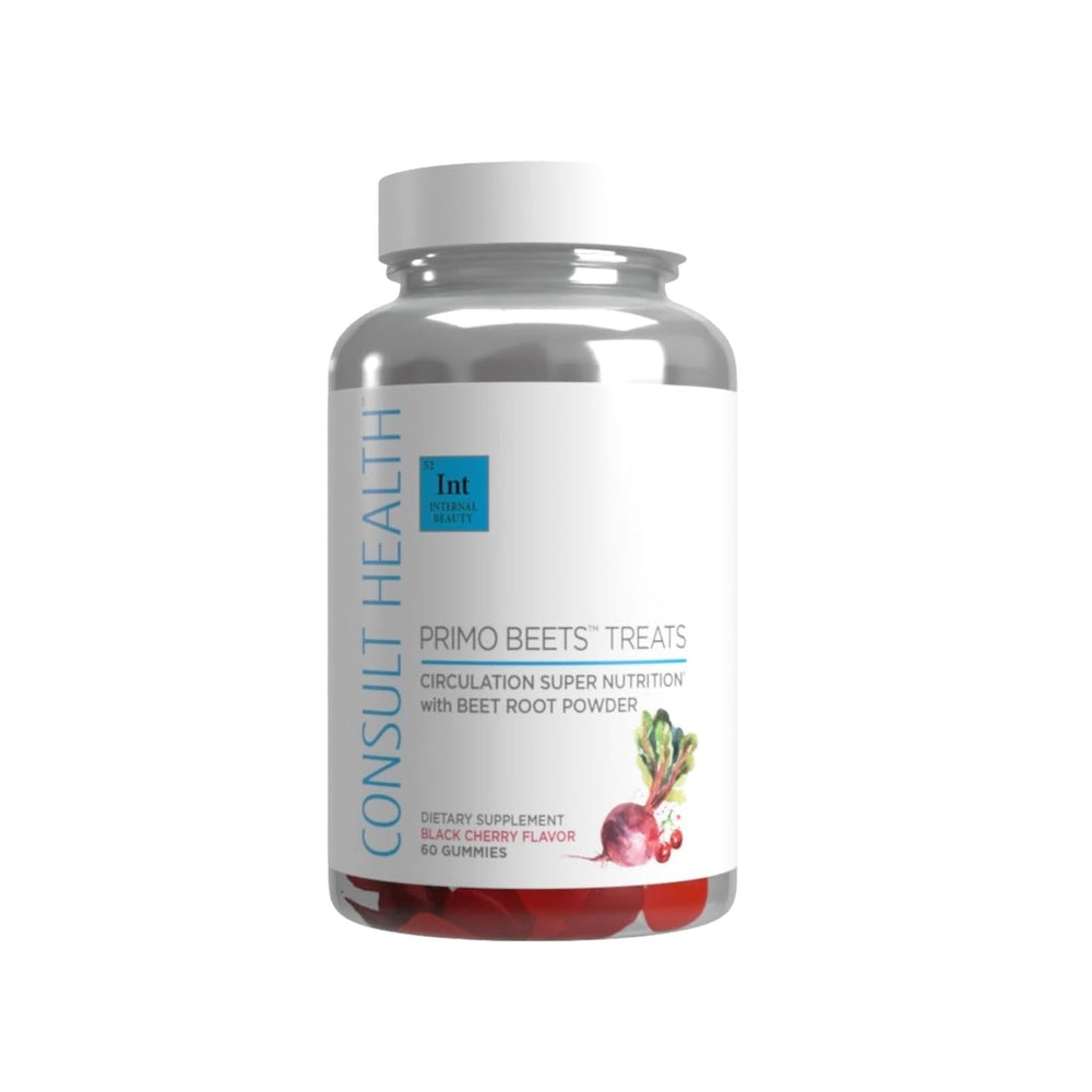 Consult Health Primo Beets Treats Gummies with beet powder for circulation support.