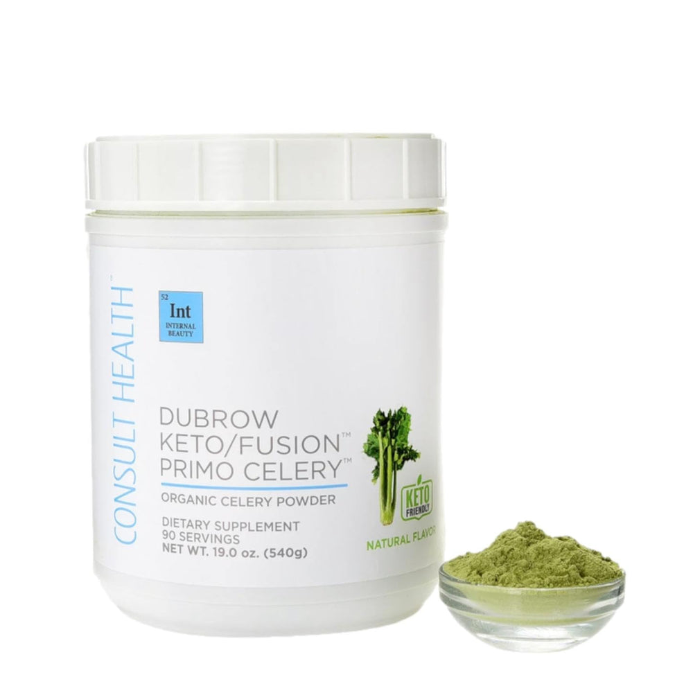 Consult Health Primo Celery powder bottle ready for hydration.