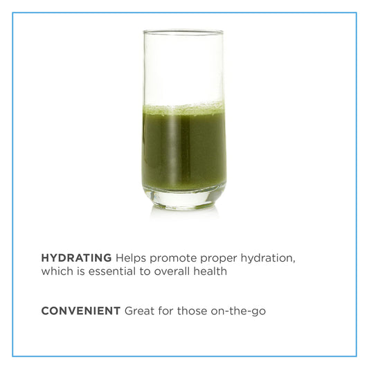 Primo Celery powder scoop beside glass of water for quick hydration.