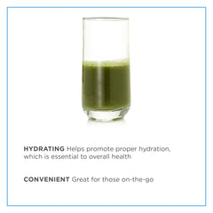 Primo Celery powder scoop beside glass of water for quick hydration.
