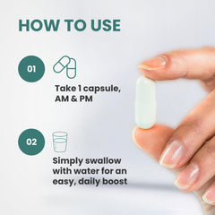 CONTINUAL-G glyteine pills from blister pack illustrate compact daily routine