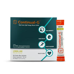 CONTINUAL-G powder sachets front view for convenient daily immune support.
