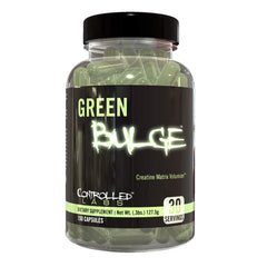 Controlled Labs Green Bulge bottle highlights advanced creatine matrix for stronger workouts