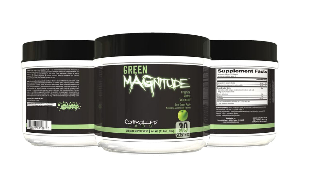 CONTROLLED LABS Green MAGnitude powder scoop for enhanced workouts and faster recovery.