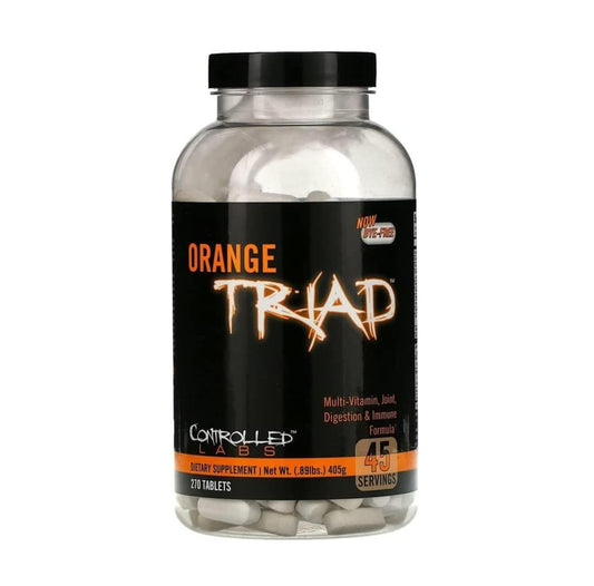Controlled Labs Orange Triad bottle front view promoting joint support and immune health.