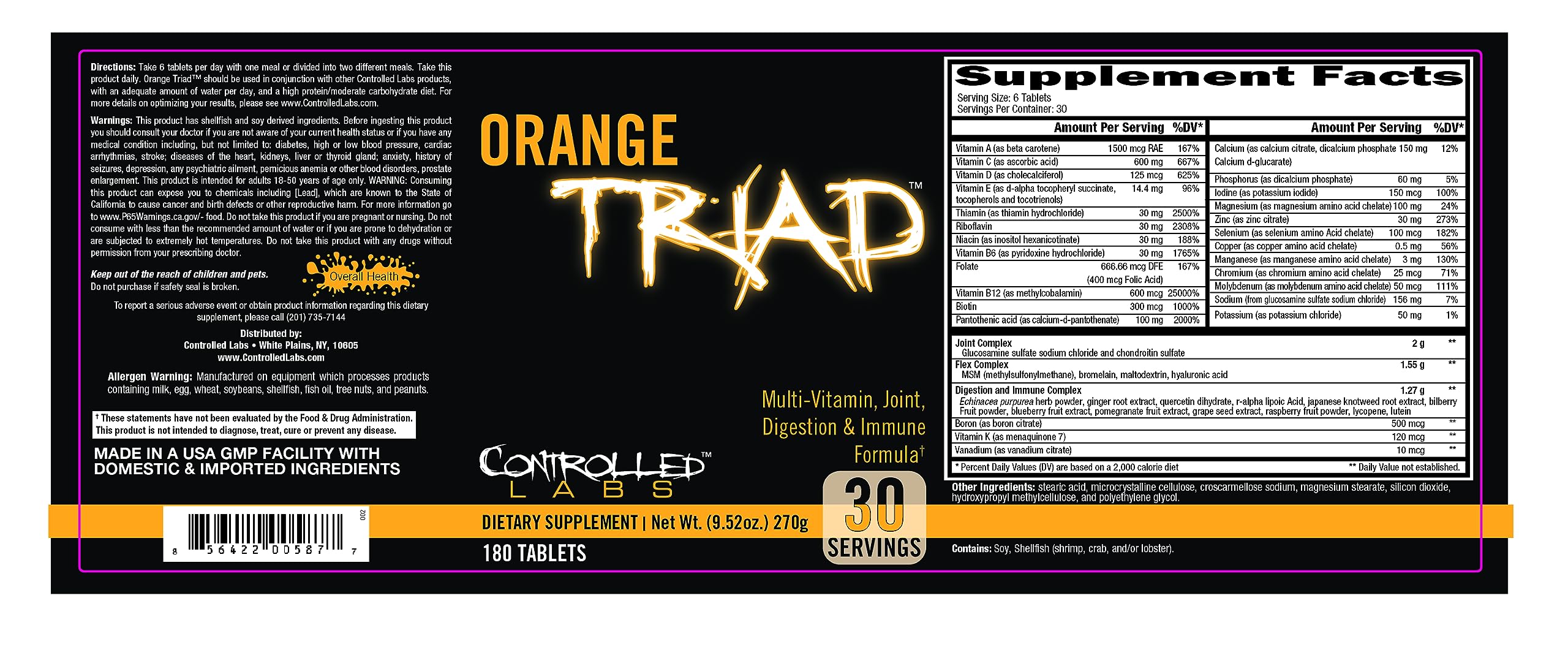 Controlled Labs Orange Triad with echinacea for immune health.