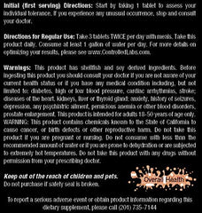 Orange Triad packaging back panel showing ingredients and serving details.