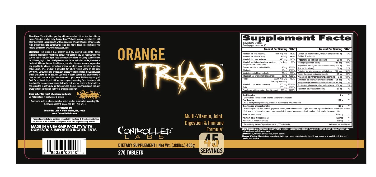 Orange Triad twice-daily dosing reminder showing packaging and tablets.