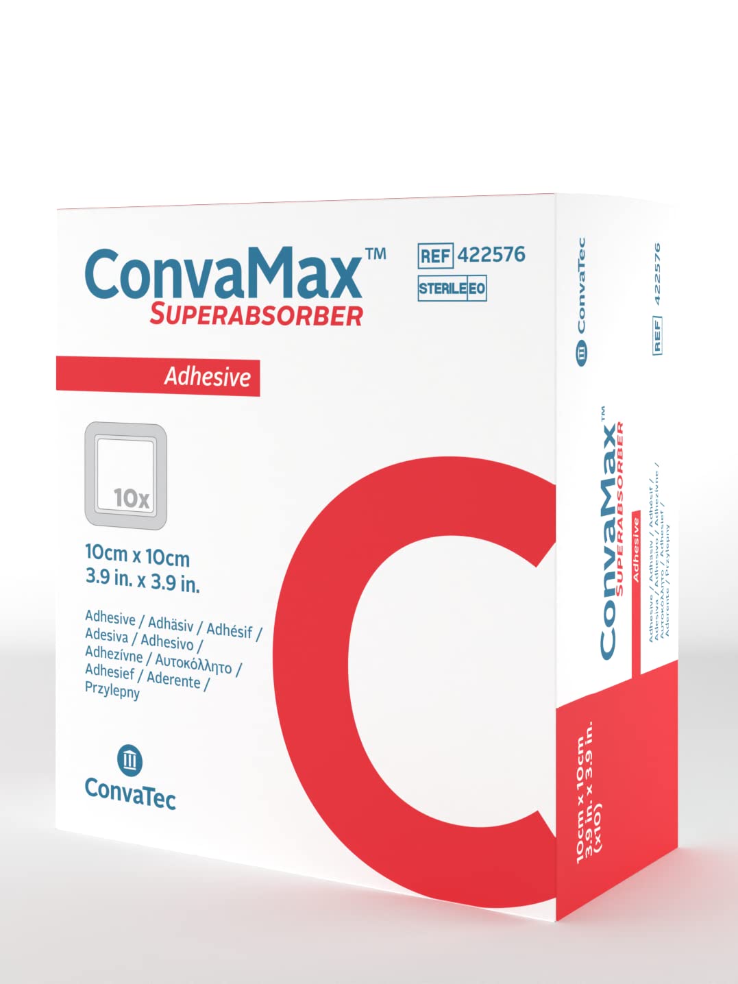 ConvaMax adhesive dressing 4x4 close-up showing high absorption for heavy drainage management
