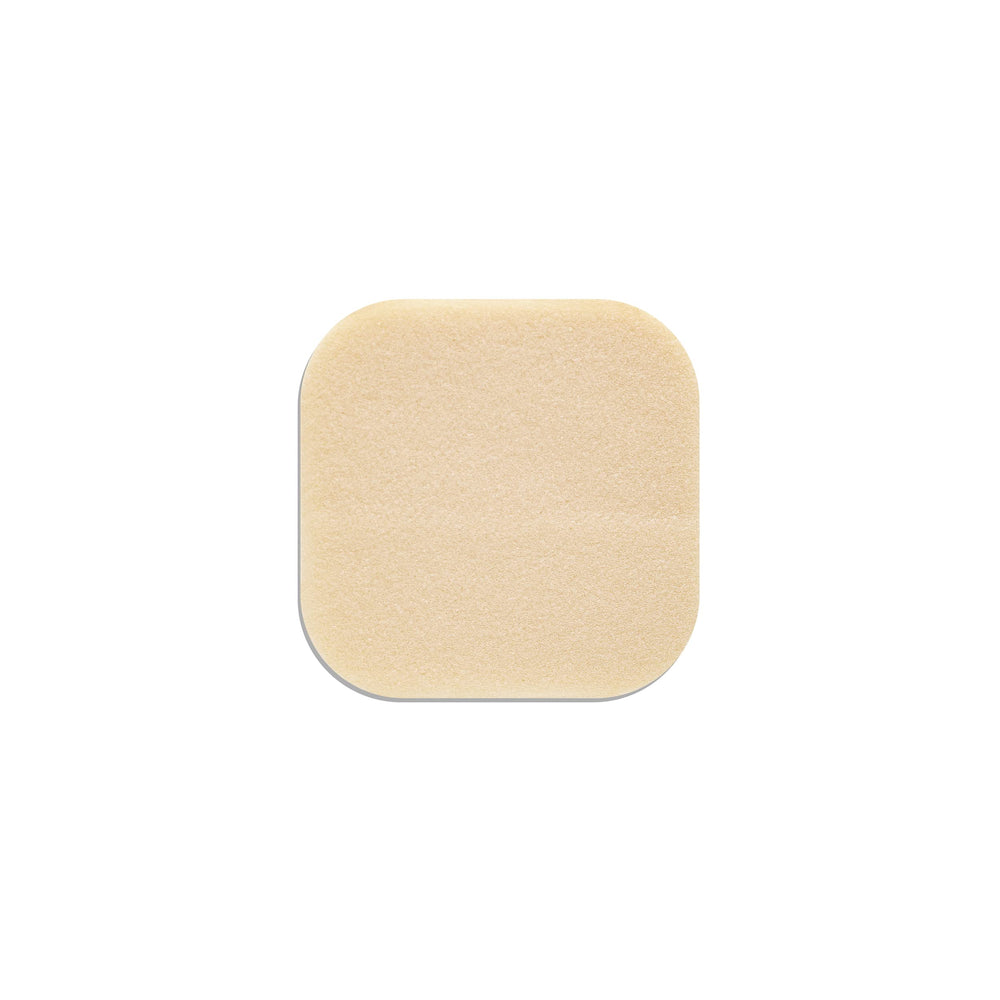 ConvaTec DuoDERM Control Gel 4x4 square beige dressing blends with skin tone.