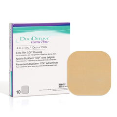 ConvaTec DuoDERM Extra Thin box showing the 10-count sterile dressings.