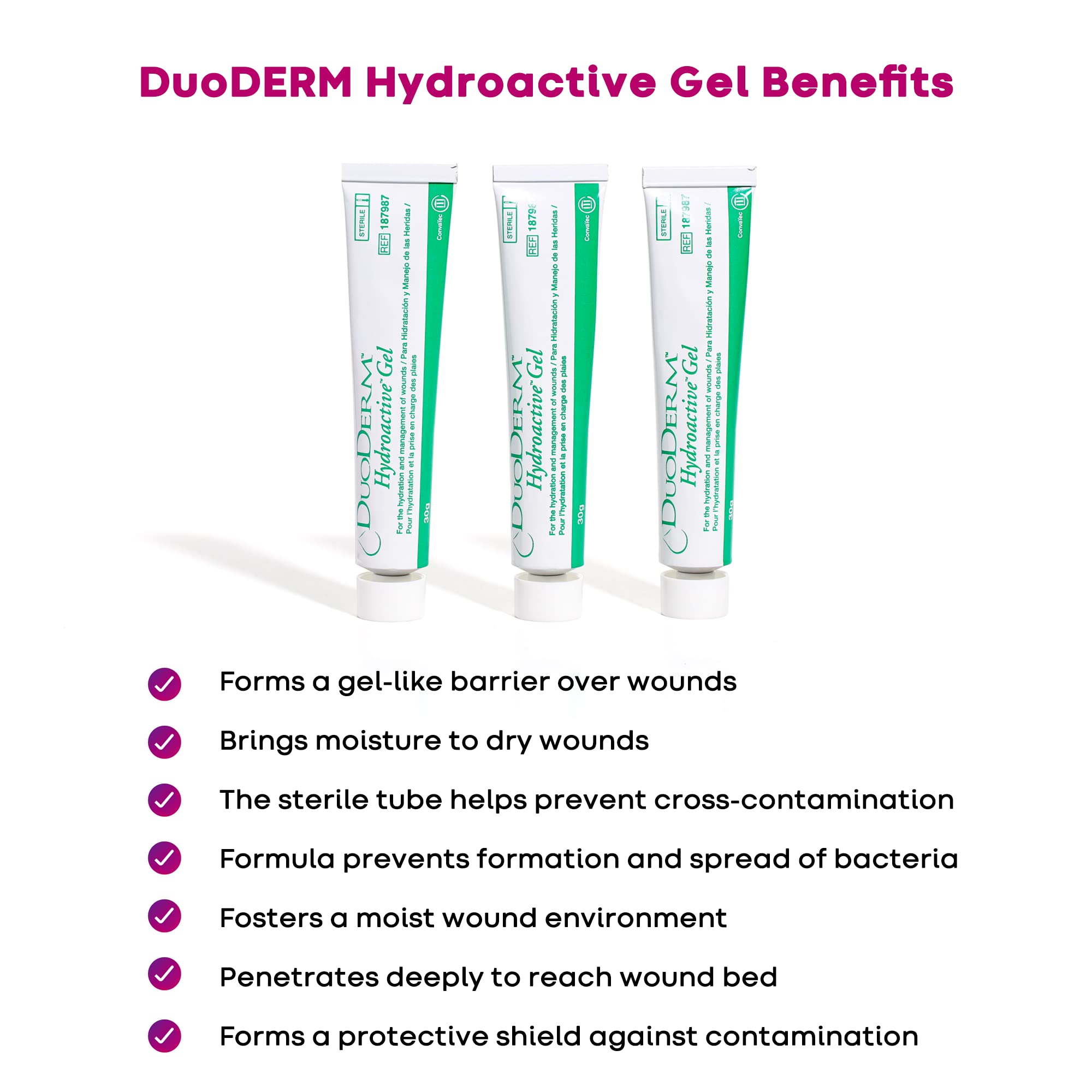 ConvaTec DuoDERM hydroactive gel appears clear and preservative-free.