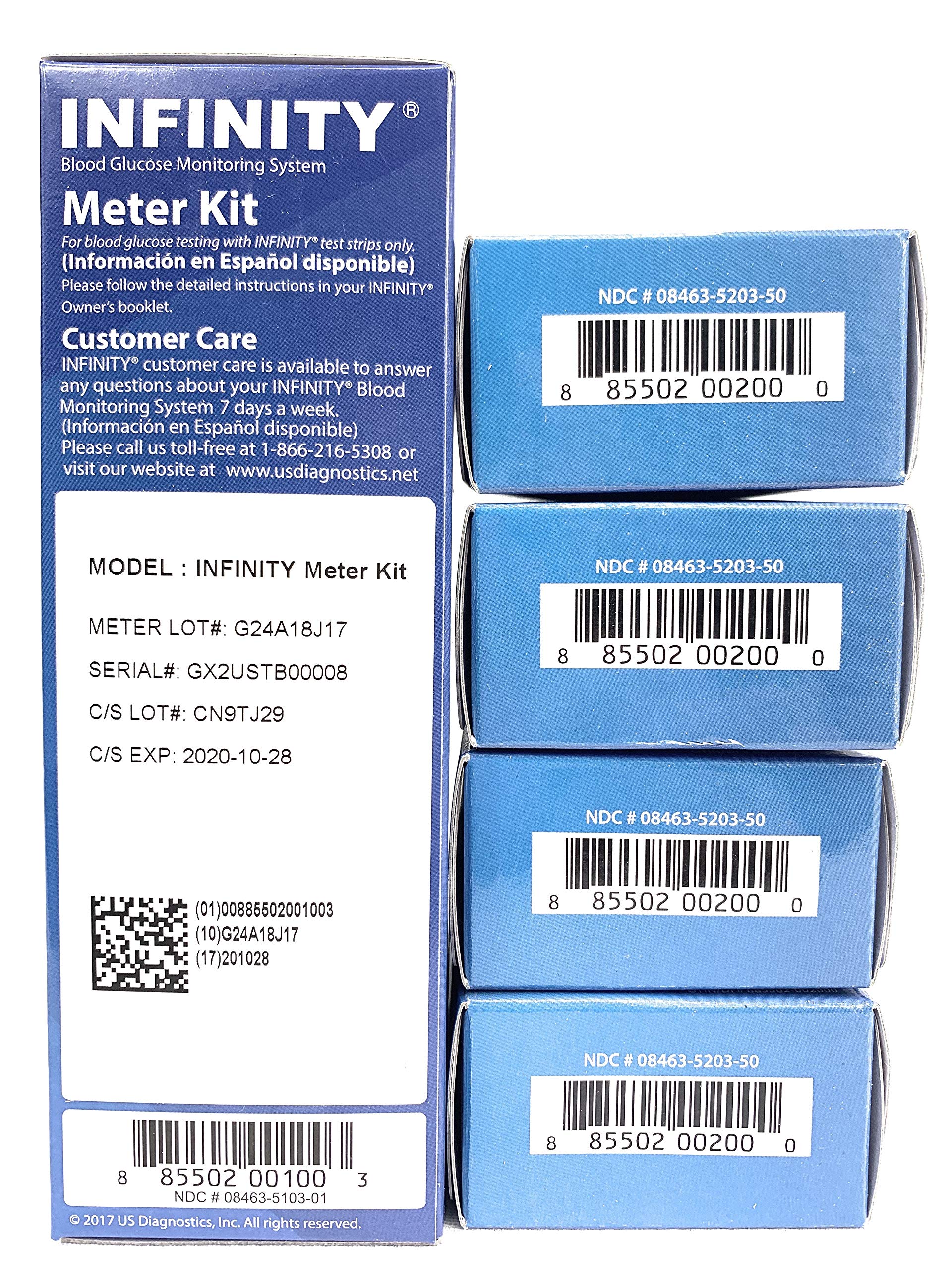 Convenient strip ejector shown with Infinity Meter for effortless disposal.