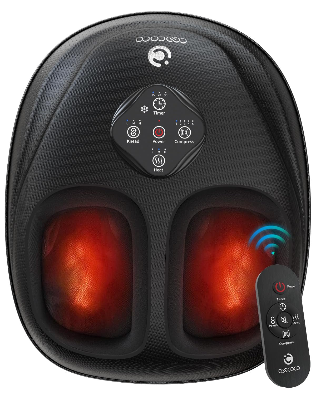 CooCoCo 2026 upgrade shiatsu foot massager with remote for effortless relief.