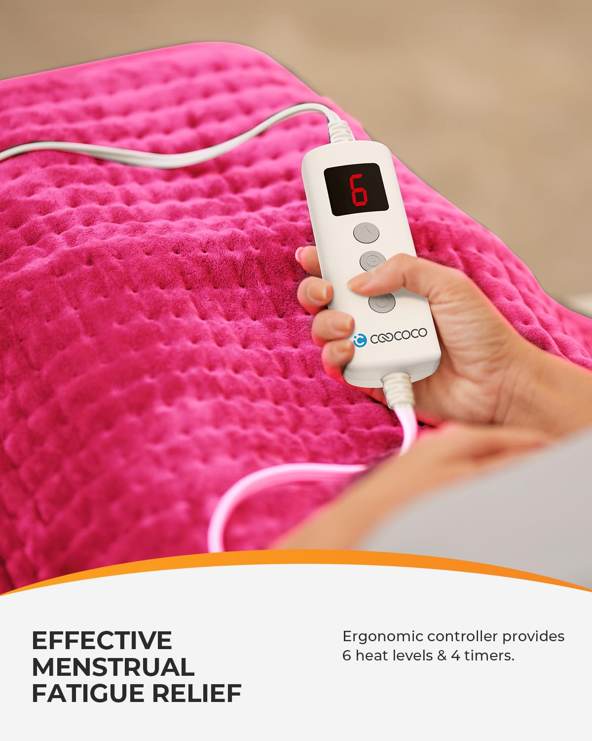 CooCoCo six heat settings offer personalized comfort across rooms and routines.