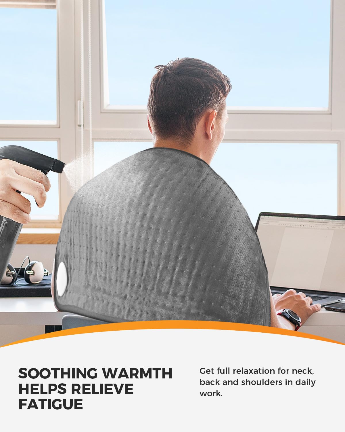 CooCoCo heating pad with digital display and six heat settings for precise warmth.