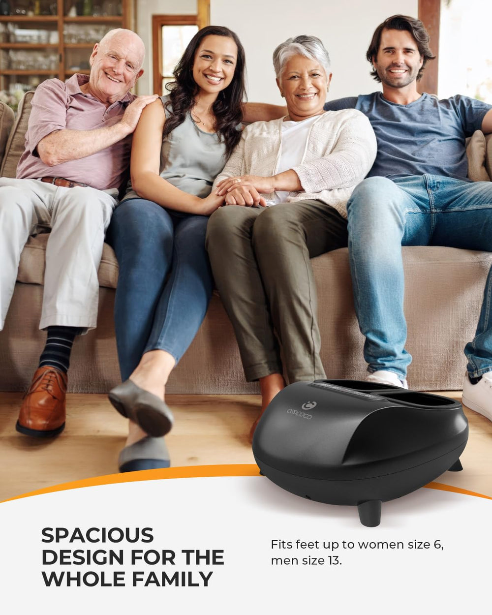 CooCoCo foot massager compression levels for targeted support.